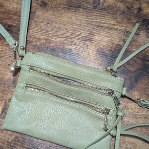 light green cross body muti-pocket purse